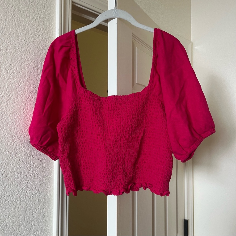 Universal Thread Smocked Linen Top - Picture 2 of 4